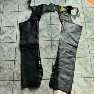 Protech Black Leather chaps